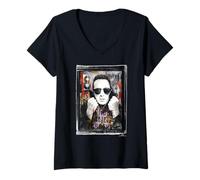 Women's Joe Strummer Ignore Alien Orders Clash Dystopian Artist V-Neck T-Shirt