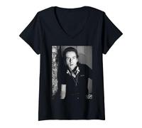 Women's Joe Strummer Soho Recording The Clash By David Corio V-Neck T-Shirt