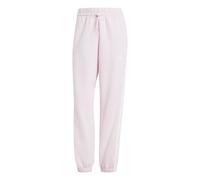 adidas Women's Essentials 3-Stripes Fleece Loose Pants, Clear Pink/White, XL