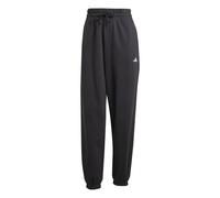 adidas Women's Essentials Small Logo French Terry Cuffed Pants, Black/White, XL