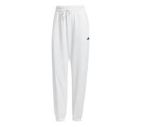 adidas Women's Essentials Small Logo French Terry Cuffed Pants, White/Black, L