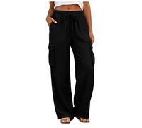 Womens Joggers Straight Leg Waisted Wide Leg Palazzo Trousers with Pockets Casual Summer Cotton Outfits Womens Joggers Straight