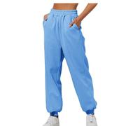 Womens Joggers Tracksuit Bottom High Waist Cotton Trousers with Pockets Workout Pants Yoga Running Sweatpants Lounge Fashion Pants for Gym Workouts Trouser (Sky Blue, XL)