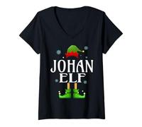 Womens Johan Elf Xmas Funny Men's Family Matching Christmas Johan V-Neck T-Shirt