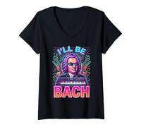 Women's Johann Sebastian Bach Ill Be Bach V-Neck T-Shirt