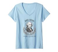 Women's John Adams Government of Laws Founding Father Quote V-Neck T-Shirt