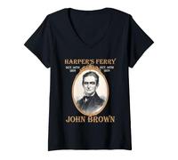 Women's John Brown Harpers Ferry Raid 1859 Abolitionist History Art V-Neck T-Shirt