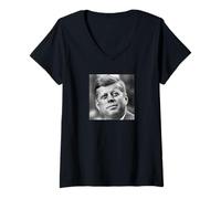 Women's John F Kennedy V-Neck T-Shirt