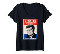 Women's John F. Kennedy Vote Democratic V-Neck T-Shirt