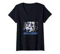Womens John Lennon - Close Up V-Neck T-Shirt