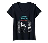 Womens John Lennon - Rock 'n' Roll V-Neck T-Shirt