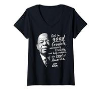 Womens John Lewis Good Necessary Trouble and Soul of America V-Neck T-Shirt