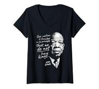 Womens John Lewis on Kings in America V-Neck T-Shirt
