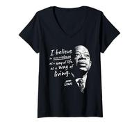 Womens John Lewis On Nonviolence V-Neck T-Shirt