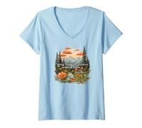 Womens John Muir Quote For Wild and Free Trail Lovers V-Neck T-Shirt