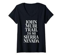 Women's John Muir Trail 211 Miles Sierra Nevada Minimal Hiking Trail V-Neck T-Shirt