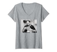 Womens John Peel Radio 1 DJ 1982 by Virginia Turbett V-Neck T-Shirt