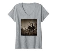 Womens Johnny Cash American Music Legend by Michael Grecco V-Neck T-Shirt