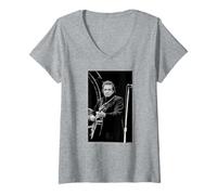 Womens Johnny Cash American Songwriting Legend Live Andy Willsher V-Neck T-Shirt