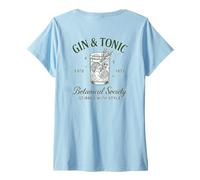 Womens Join The Gin Tonic Social Club Cocktail Enthusiasts V-Neck T-Shirt
