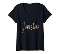 Womens Jonesboro Arkansas Vintage elegant design V-Neck T-Shirt