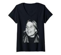 Women's Joni Mitchell Folk Singer Clouds Era 1969 V-Neck T-Shirt