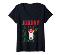 Women's Jordan Fan Arabian Oryx Jordanian V-Neck T-Shirt