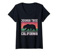 Womens Joshua Tree California Desert Vintage Retro Mojave Camping V-Neck T-Shirt