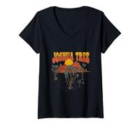Women's Joshua Tree National Park Hiking California Vintage Desert V-Neck T-Shirt