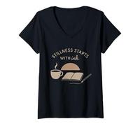 Womens Journaling 5AM Club Daily Writer Morning Routine Paper Tee V-Neck T-Shirt