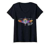Women's Journey Don't Stop Believin' Rainbow Scarab Vintage Band V-Neck T-Shirt