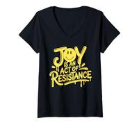 Womens Joy Is An Act Of Political Resistance Equality Truth V-Neck T-Shirt