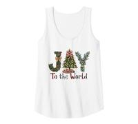 Womens Joy to The World Red Gingham Coquette Bow Christmas Tank Top