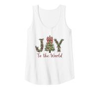 Womens Joy to The World Red Gingham Coquette Bow Christmas Tank Top