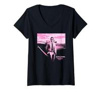Women's Juan Gabriel Mexico con Escalas en Mi Corazon Pink Sky V-Neck T-Shirt