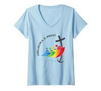 Womens Jubilee 2025 Pilgrim Souvenir Rome - Catholic Faith Gift V-Neck T-Shirt