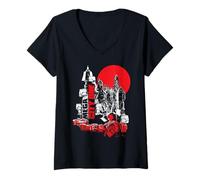 Womens Judge Dredd 2000 AD Comics Mega City One Red Dredd V-Neck T-Shirt