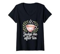 Women's Judge Me After Tea Funny V-Neck T-Shirt