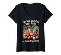 Women's Judging Your Plate Dietary Dietetics Nutrition Dietitian V-Neck T-Shirt