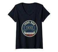 Women's Judo Dad Grappling Martial Artist Fighter Father's Day V-Neck T-Shirt