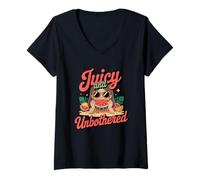 Womens Juicy And Unbothered Summer Chill V-Neck T-Shirt