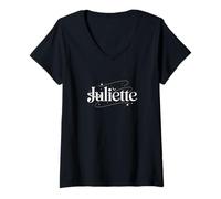 Women's Juliette Celestial Personalized Cute Name Word Art V-Neck T-Shirt