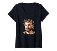 Women's Julius Caesar Ancient Roman Emporer V-Neck T-Shirt