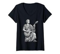 Women's Julius Caesar Guitar V-Neck T-Shirt