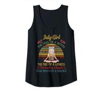 Womens July Girl The Soul of A Witch Vintage July Birthday Gift Tank Top