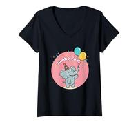 Women's Jumbo Elephant Party Fun V-Neck T-Shirt