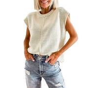 Womens Jumper 8 Big Sweaters for Women Workout Gym Womens Summer Cap Sleeve Tops Casual Crew Neck Loose Fit Knit Lightweight Sweater Pullover Top Warehouse Clearance Bargains Sale Beige