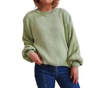 Women's Jumper Crewneck Chenille Warm Pullover Tops for Woman Casual Lantern Long Sleeve Fall Winter Plain Elegant Sweater Cuff Sleeves Loose Fit Solid Color Lightweight Comfort Sweatshirts Green