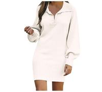 Womens Jumper Dresses Uk Ladies Dress-Flowy Casual Tunic Hip-Covered Long Sleeves Slim Knitting Outdoor/indoor Solid Color Keep Warm Elegant Loose Ribbed Sexy Autumn Winter Lazy Style Skirts