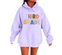 Women's Jumper Light Blue Stylish Hoodie and Sweatshirts for Back to School. Classic Crew Neck Design with Unique Patterns. Perfect for Spring and Festival Clothing Women, purple, XXL